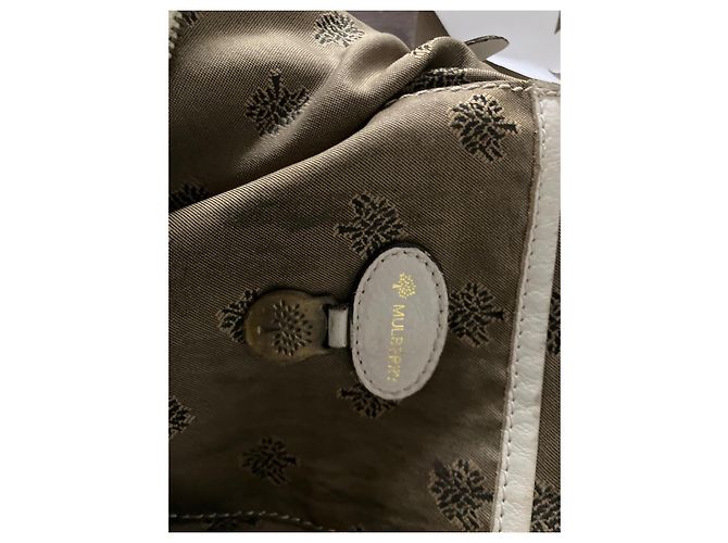 Mulberry Bolsa de mão em couro branco com alça trançada - vista 9