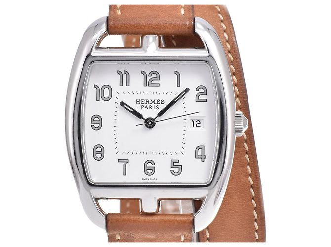 Hermès Hermes Cape Cod Quartz Stainless Steel and Leather 33 - view 5