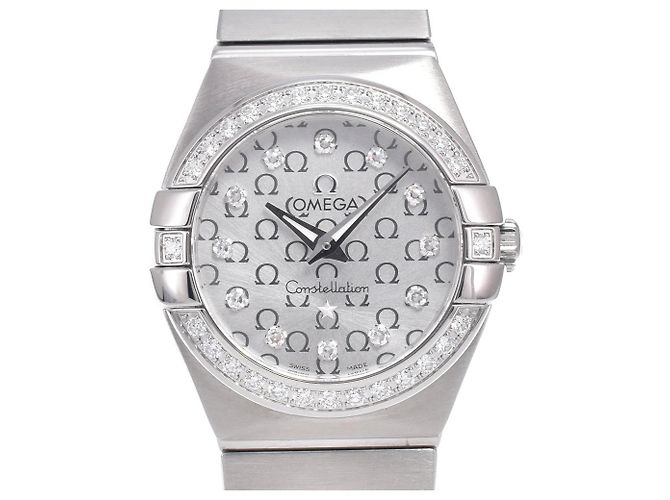 Omega Constellation Quartz Stainless Steel com bisel e marcadores de diamante 24 - vista 2