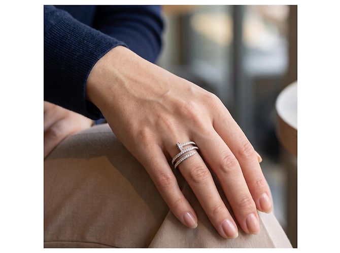 Cartier Juste un Clou Doppelring Diamanten 0,59ct 18k  Weißgold Gr. 54 - Ansicht 5