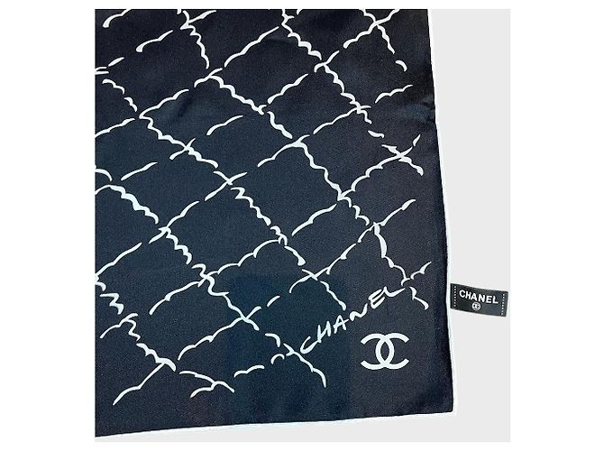 Chanel Seidentuch schwarz Klippenmotiv - Ansicht 3