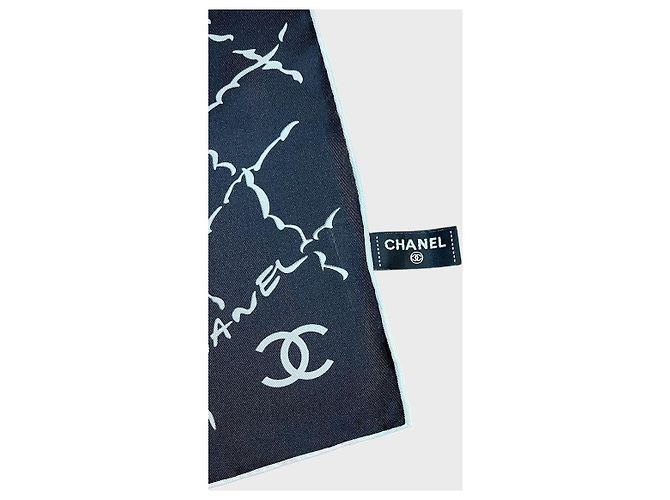 Chanel Seidentuch schwarz Klippenmotiv - Ansicht 4