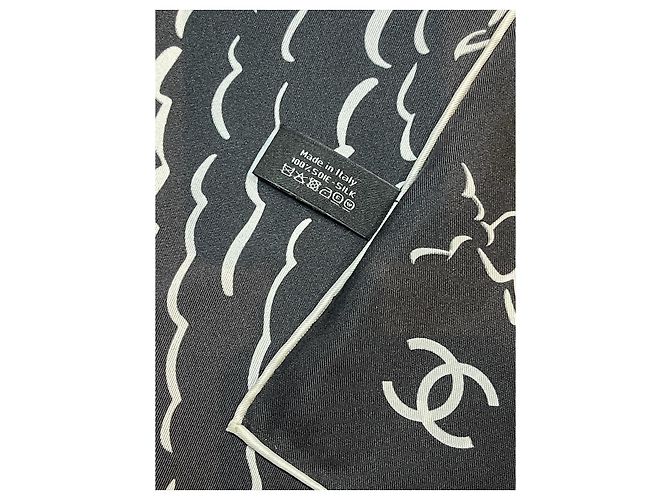 Chanel Seidentuch schwarz Klippenmotiv - Ansicht 5