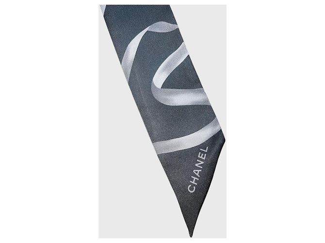 Foulard slim bandeau Chanel nero - vista 3