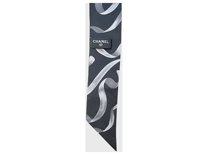 Foulard slim bandeau Chanel nero - vista 4