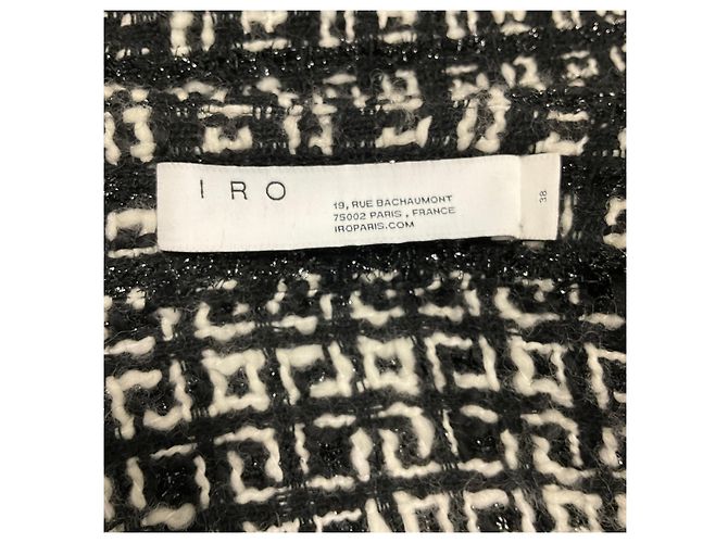 Chaqueta de tweed Tetys Iro Black / White con bordes deshilachados - vista 4