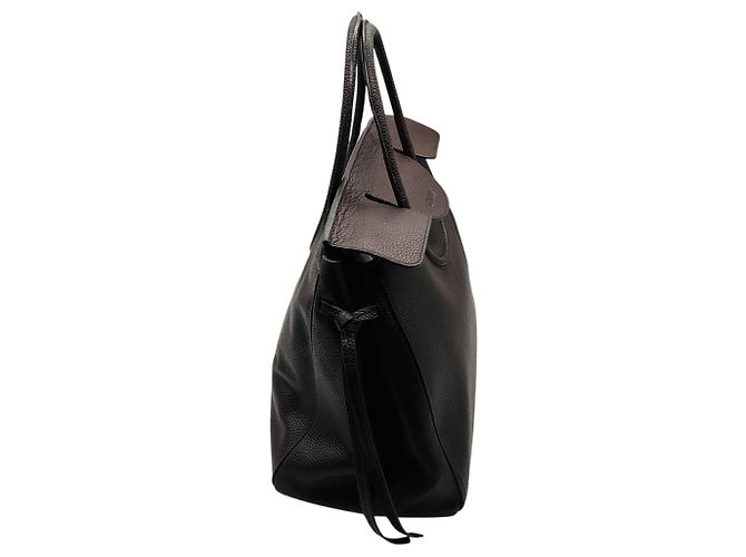 Borsa Carryall Maude in pelle Caviar Espresso Staud - vista 2
