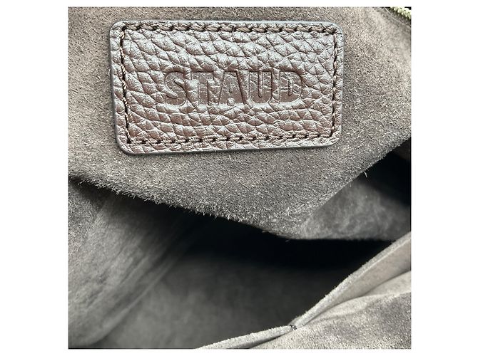 Borsa Carryall Maude in pelle Caviar Espresso Staud - vista 7
