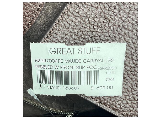 Borsa Carryall Maude in pelle Caviar Espresso Staud - vista 8
