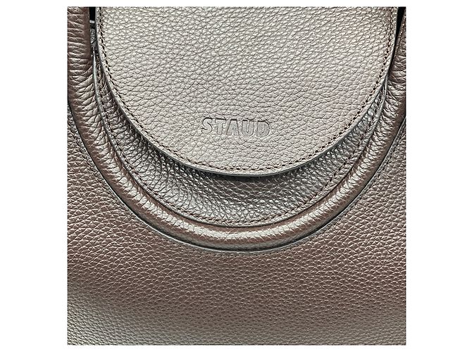Borsa Carryall Maude in pelle Caviar Espresso Staud - vista 9