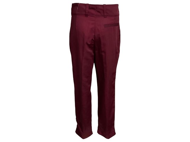 Pantalones Relaxed Fit borgoña Dries Van Noten con cinturón - vista 3