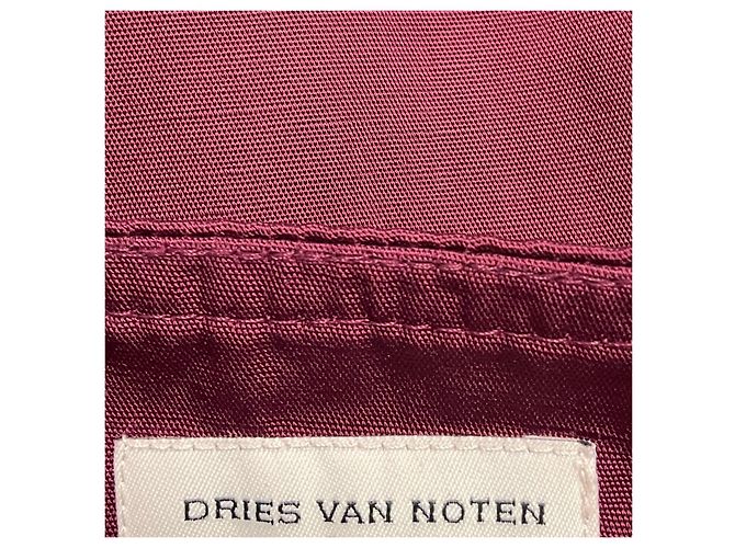Dries Van Noten Relaxed Fit Hose in Burgundrot mit Gürtel - Ansicht 4