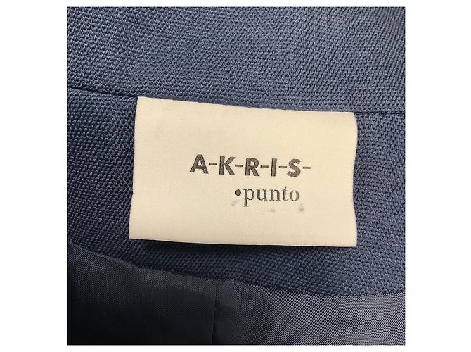 Akris Punto Navy Blue Tailored Button Front Wool Jacket - view 5