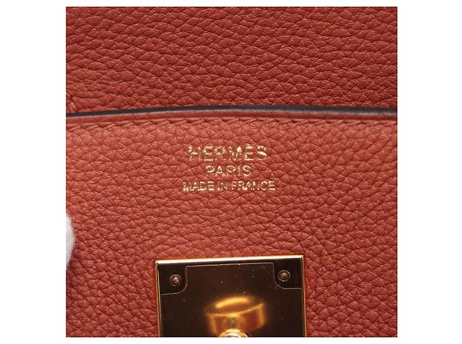 Hermès Borsa a mano Birkin 30 in pelle Taurillon Clemence Brique - vista 10