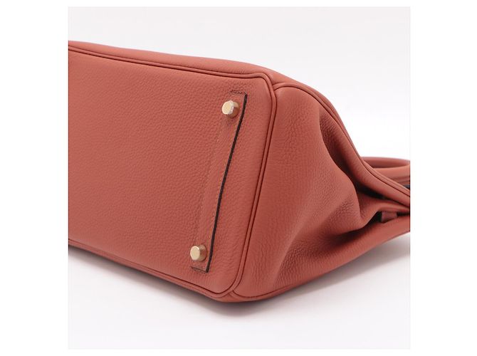 Hermès Borsa a mano Birkin 30 in pelle Taurillon Clemence Brique - vista 3