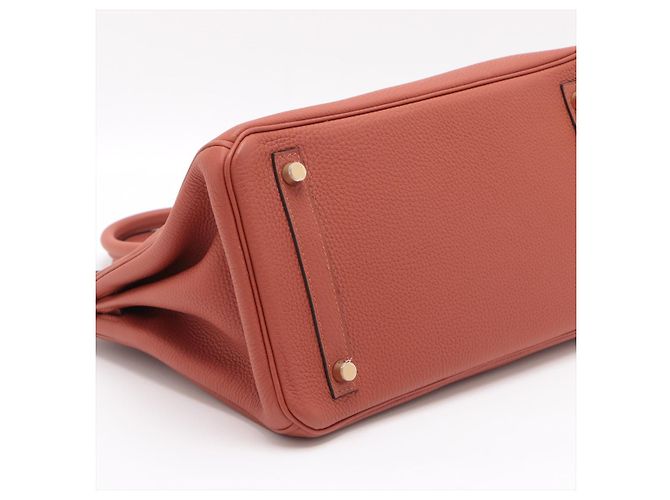 Hermès Borsa a mano Birkin 30 in pelle Taurillon Clemence Brique - vista 4
