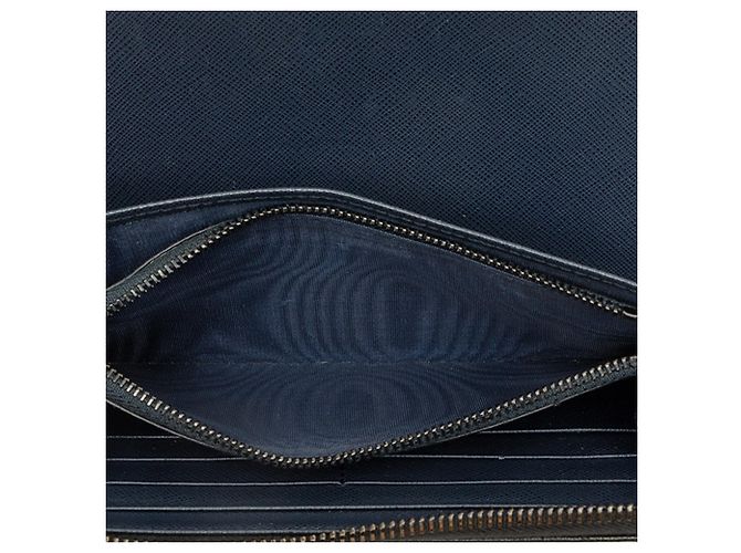 Prada Saffiano Long Wallet mit Rundum-Reißverschluss Schwarz - Ansicht 5