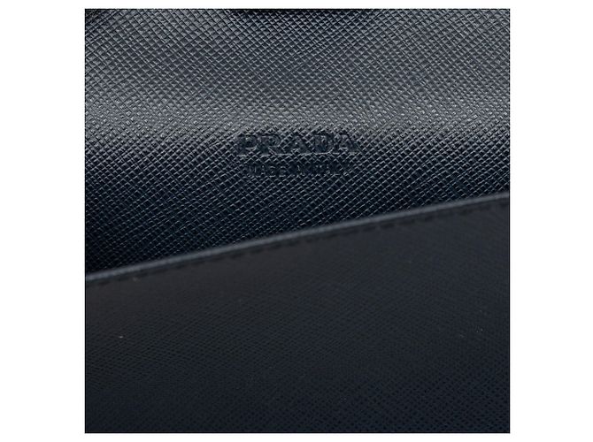 Prada Saffiano Long Wallet mit Rundum-Reißverschluss Schwarz - Ansicht 6