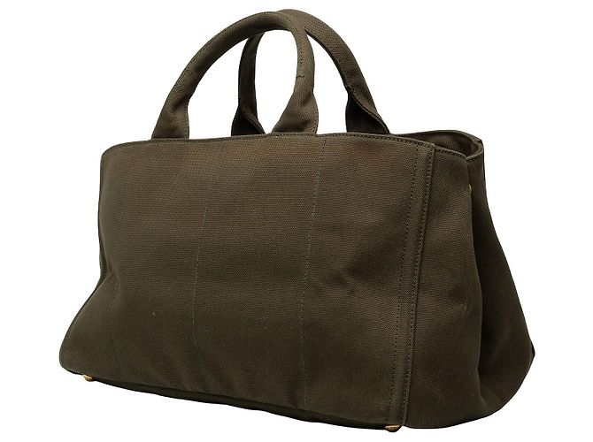 Prada Large Canvas Canapa Bijoux Satchel Tasche Grün - Ansicht 2