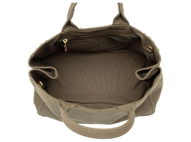 Prada Large Canvas Canapa Bijoux Satchel Tasche Grün - Ansicht 4