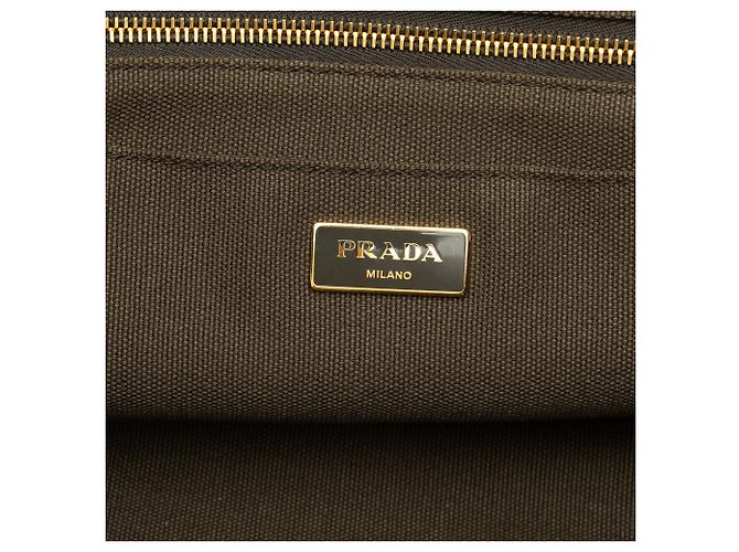 Prada Large Canvas Canapa Bijoux Satchel Tasche Grün - Ansicht 5