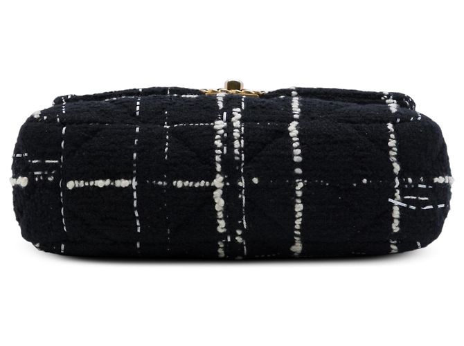 Borsa Chanel Medium Tweed 19 Flap Satchel Nera - vista 3