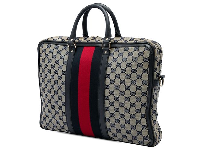 Borsa da lavoro Gucci GG Canvas Web Beige - vista 2