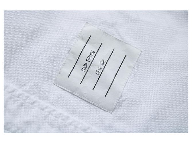 Thom Browne, Camicia bianca con taschino sul petto - vista 8