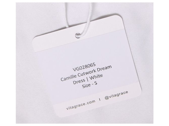 Autre Marque Vita Grace, Camille Cutwork Dream Kleid in Weiß - Ansicht 6