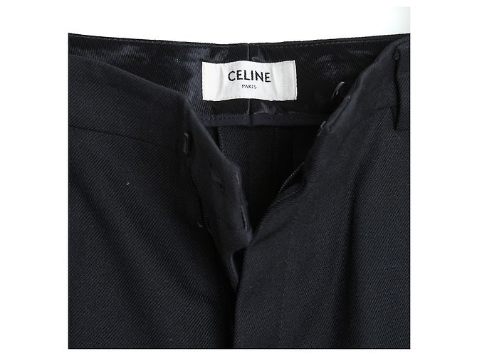 Céline Celine Culottes Plisadas de Lana Negra Hedi Slimane - vista 2