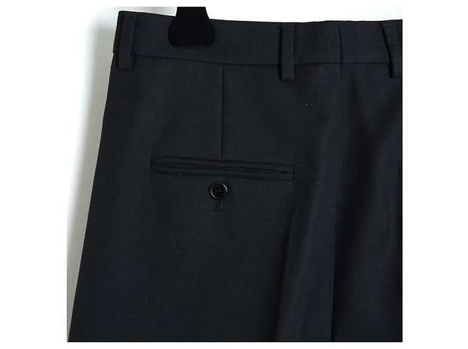 Céline Celine Culottes Plisadas de Lana Negra Hedi Slimane - vista 3