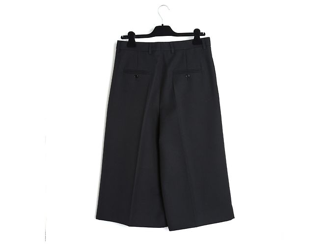 Céline Celine Culottes Plisadas de Lana Negra Hedi Slimane - vista 4
