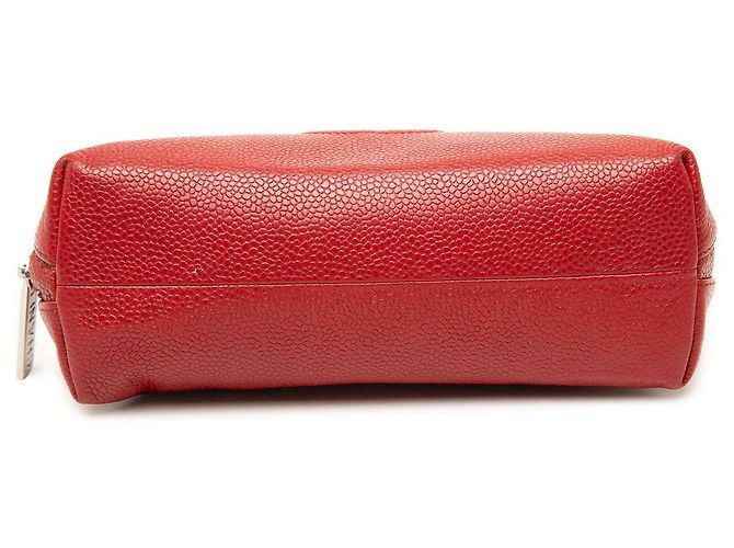 Beauty case Chanel CC Caviar rosso - vista 3