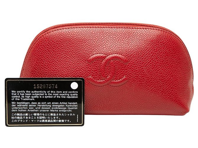 Beauty case Chanel CC Caviar rosso - vista 7