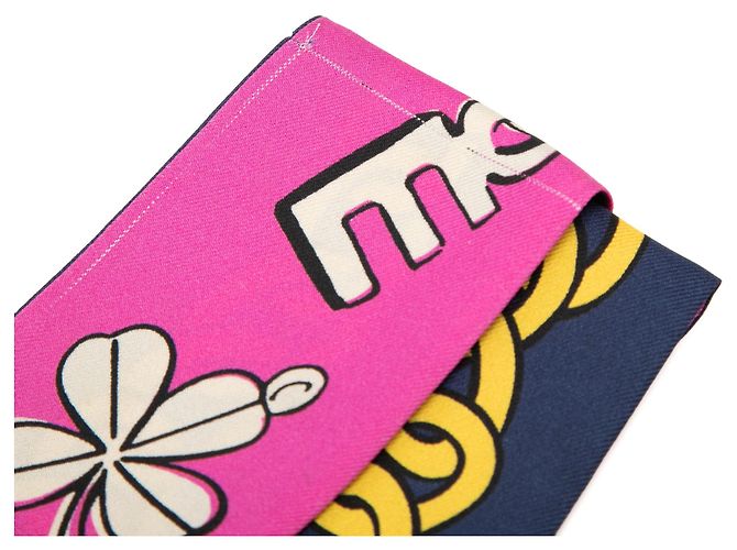 Foulard bandeau slim in seta stampata Pink Chanel Coco Charms - vista 4
