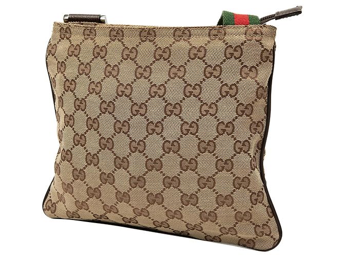 Borsa a tracolla Gucci GG Canvas Web beige - vista 2
