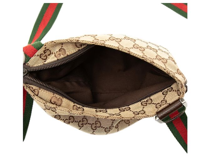 Borsa a tracolla Gucci GG Canvas Web beige - vista 4