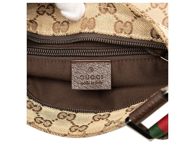 Borsa a tracolla Gucci GG Canvas Web beige - vista 5