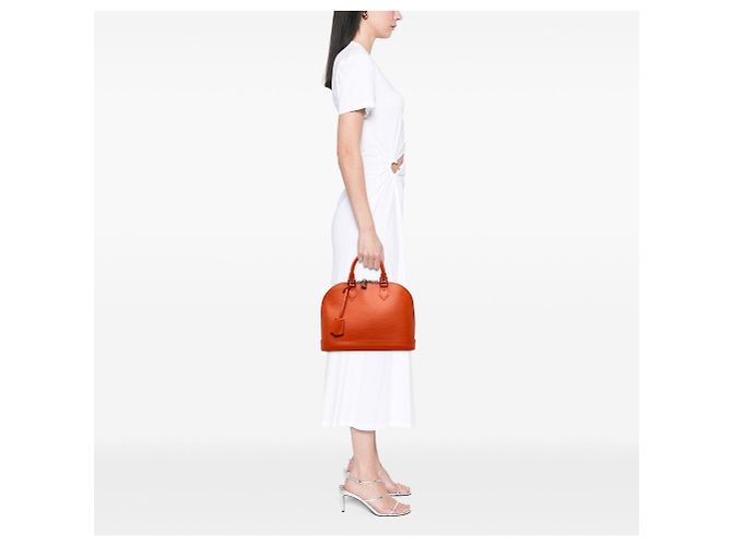 Borsa Satchel Louis Vuitton Epi Alma PM Orange - vista 7