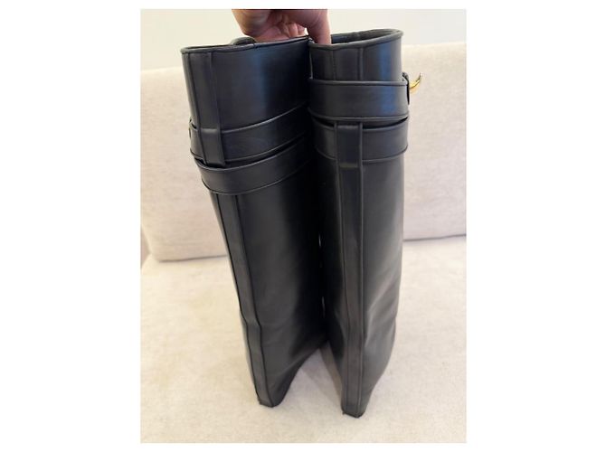 Givenchy Shark Botas em Couro Preto - vista 10