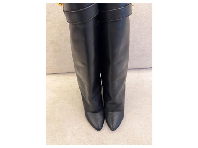 Givenchy Shark Botas em Couro Preto - vista 3
