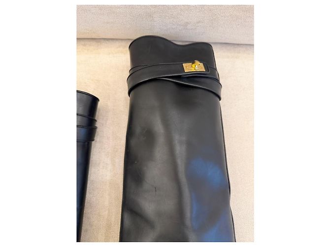 Givenchy Shark Botas em Couro Preto - vista 6