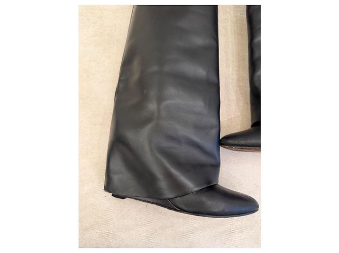 Givenchy Shark Botas em Couro Preto - vista 7