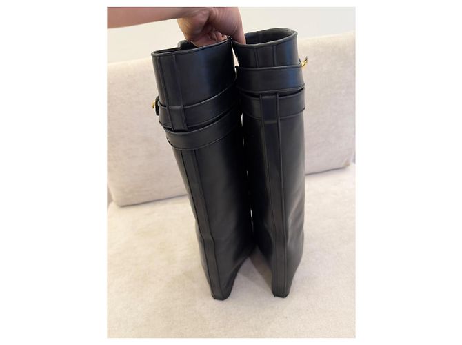 Givenchy Shark Botas em Couro Preto - vista 9