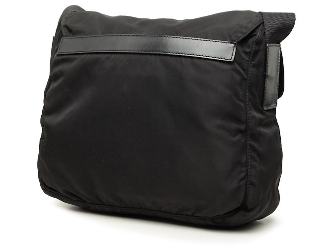 Bolsa Messenger Prada Tessuto preta com fivela e fecho éclair - vista 2