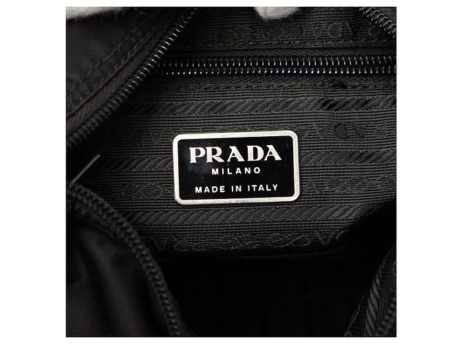 Bolsa Messenger Prada Tessuto preta com fivela e fecho éclair - vista 5