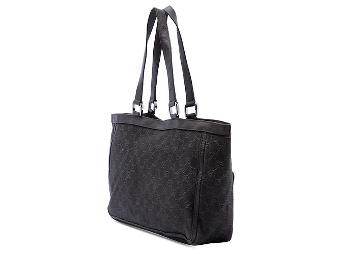 Borsa Tote Gucci GG Denim Abbey con anello a D e tasca, marrone - vista 2