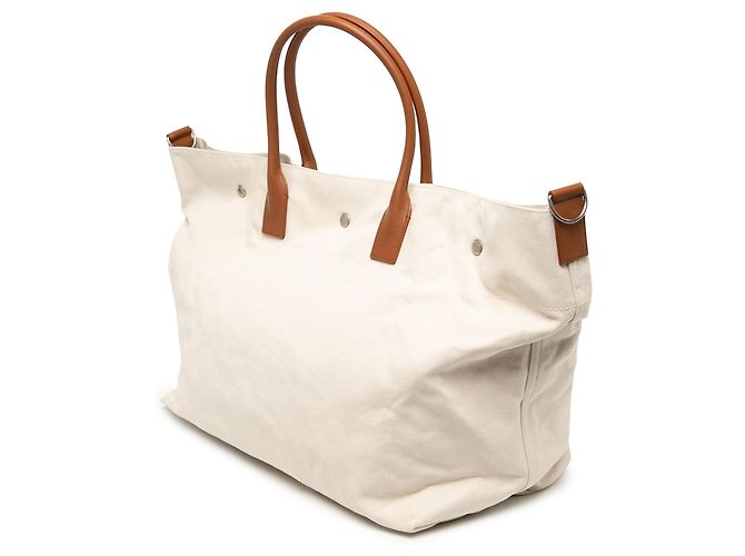 Autre Marque Borsa Tote da Viaggio Maxi Canvas Rive Gauche Saint Laurent Bianca - vista 2