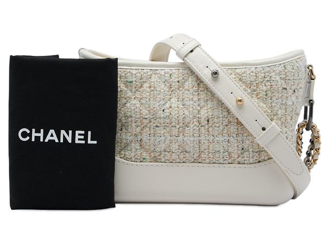 Borsa a tracolla Gabrielle Small in tweed e vitello marrone Chanel - vista 6