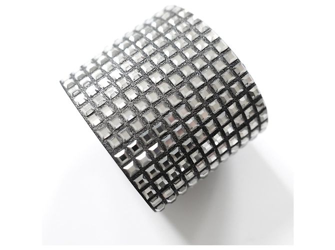 Balmain Bracelete de Couro e Cristais - vista 3